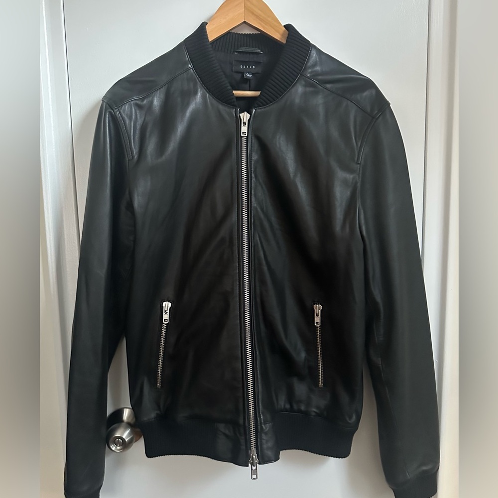 DSTLD Men's Leather Bomber Jacket (large) in excellent condition